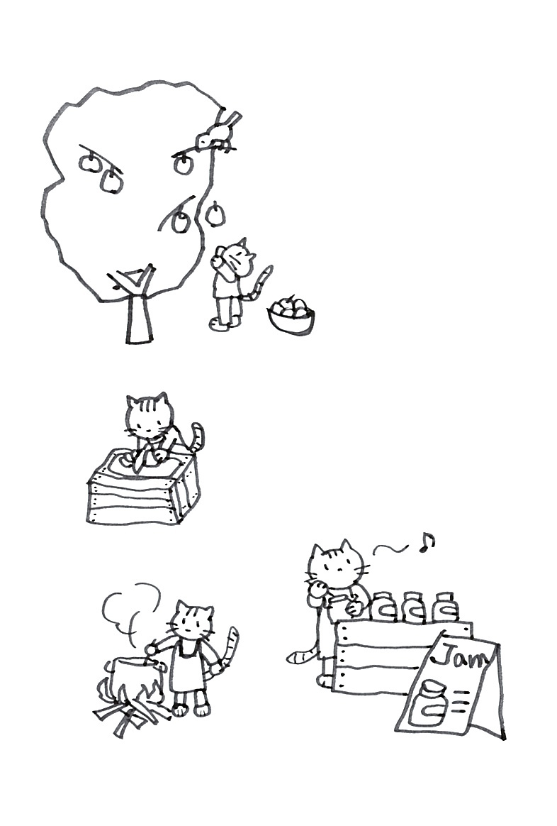 猫とりんごの秋だより