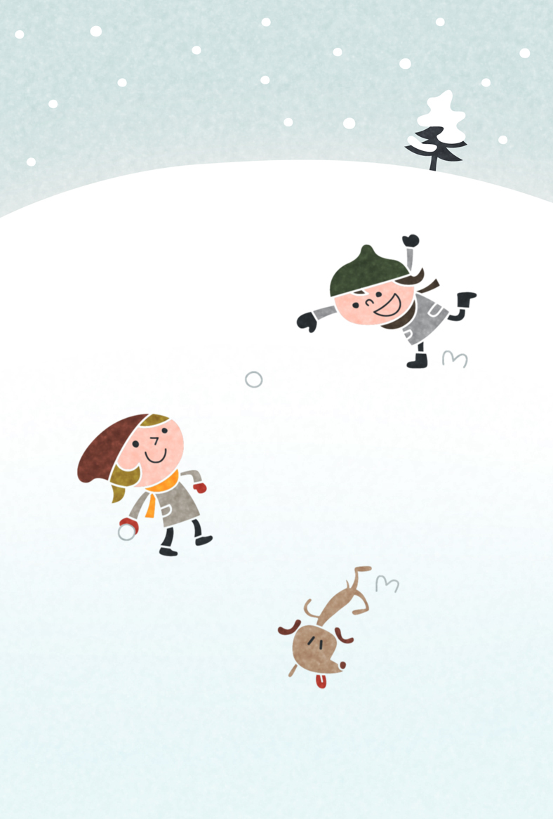 子供の雪遊び