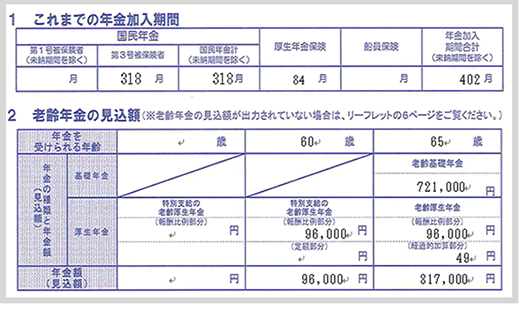 奈津子さんのねんきん定期便