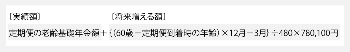 【50歳未満の方】老齢基礎年金の見込額計算式